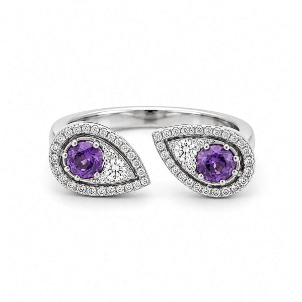Sapphire & Diamond Bypass Ring