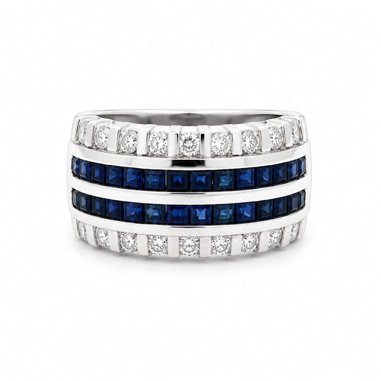 Sapphire & Diamond Men's Ring