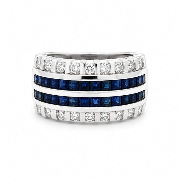 Sapphire & Diamond Men's Ring