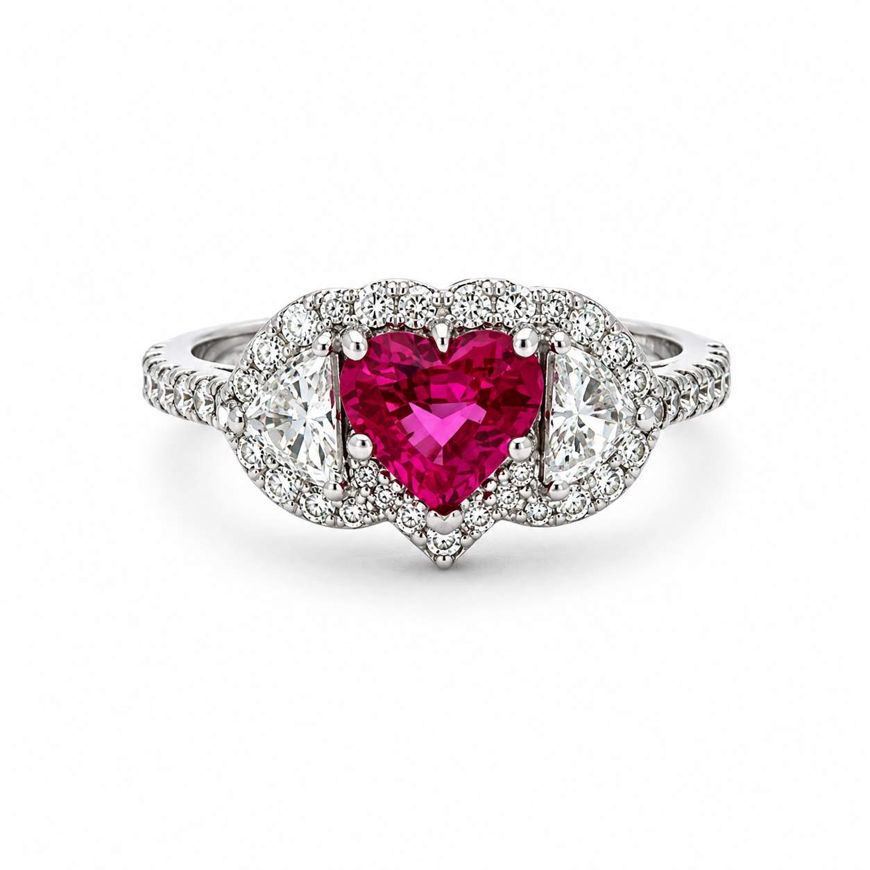 Heart Ruby & Diamond Ring