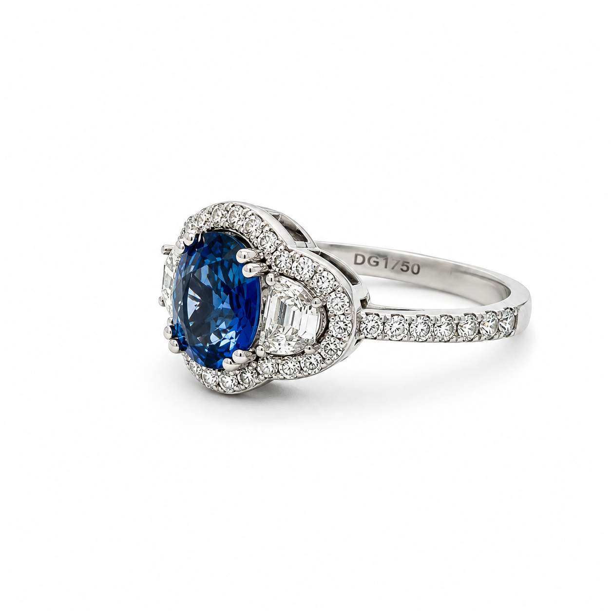 Heart Sapphire & Diamond Ring