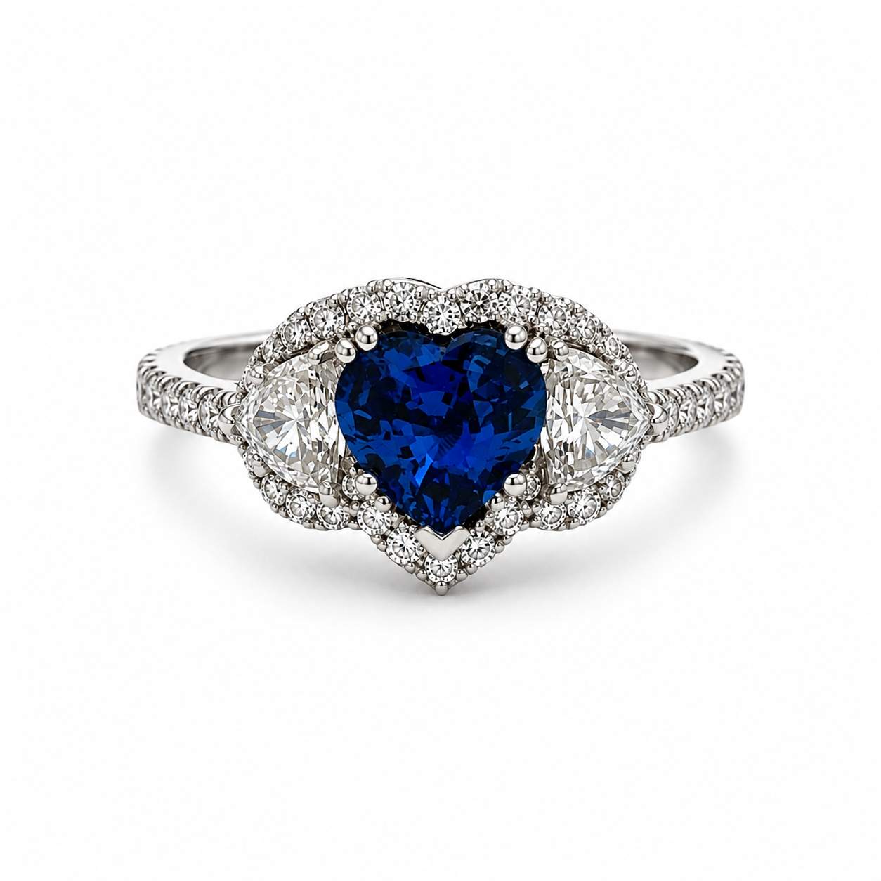 Heart Sapphire & Diamond Ring