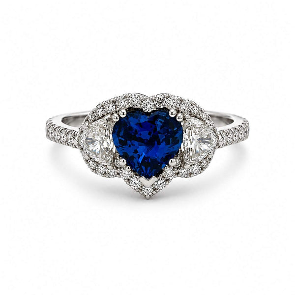 Heart Sapphire & Diamond Ring