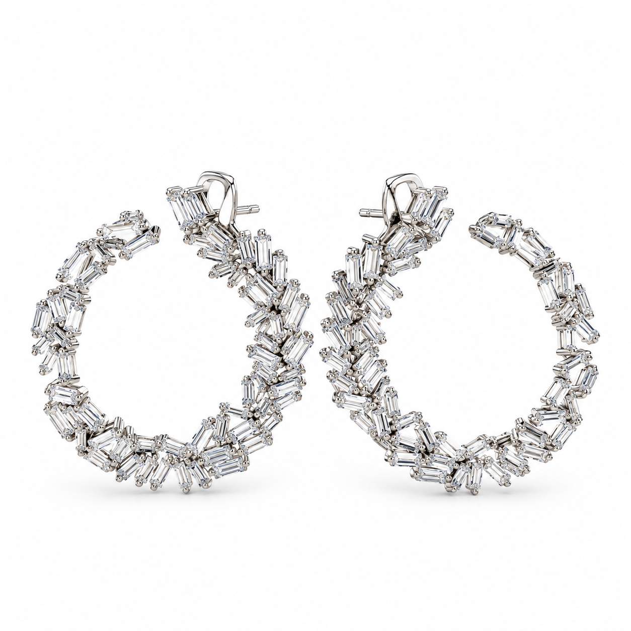 Round Flat Diamond Earrings
