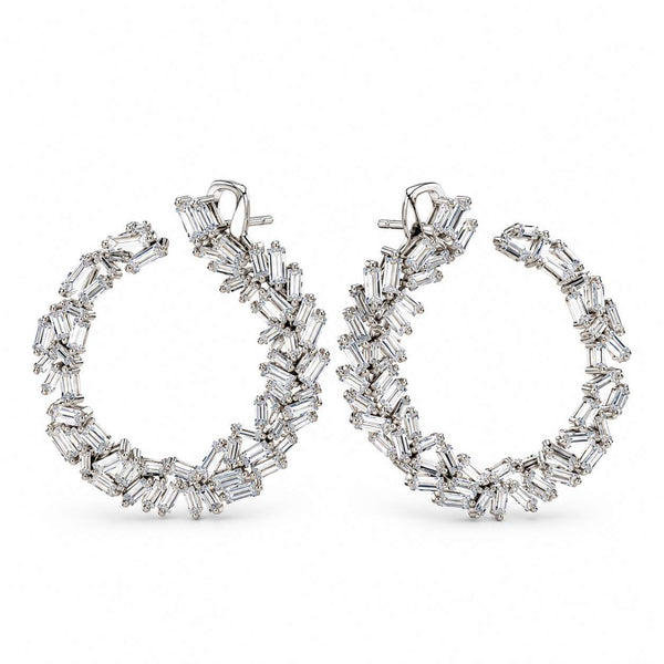 Round Flat Diamond Earrings