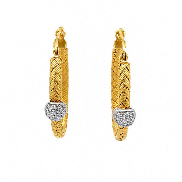 Weave Diamond Hoop Earrings