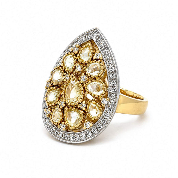 Diamond Cocktail Pear-Shape Ring