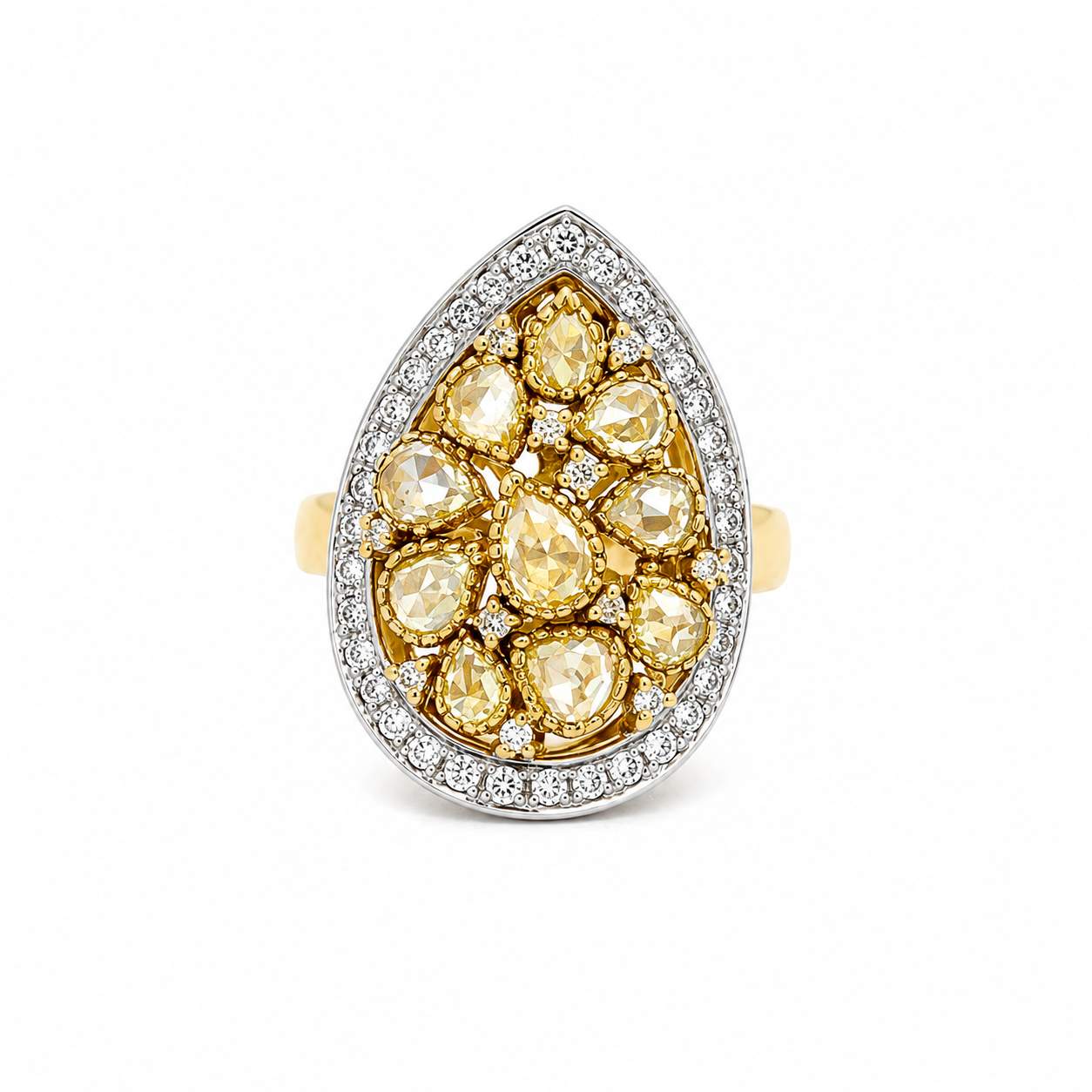 Diamond Cocktail Pear-Shape Ring
