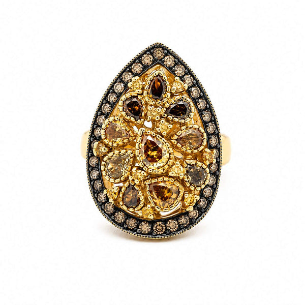Diamond Cocktail Pear-Shape Ring