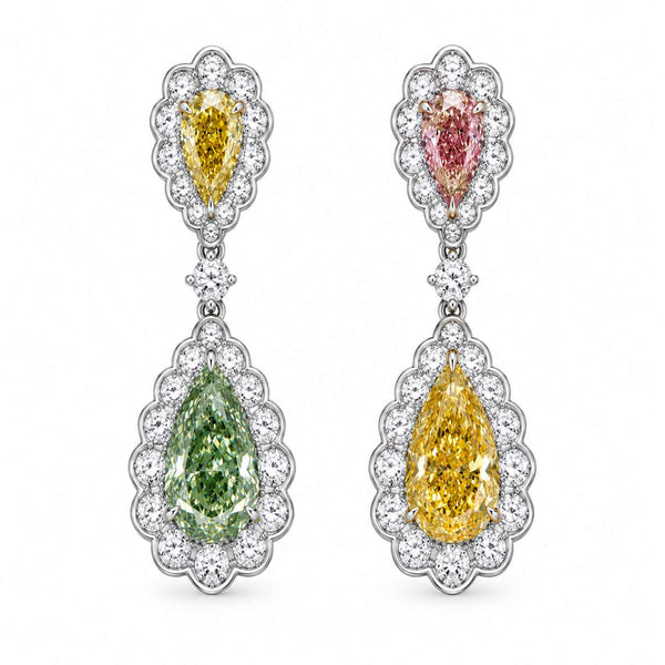 Colored Diamond Dangle Earrings