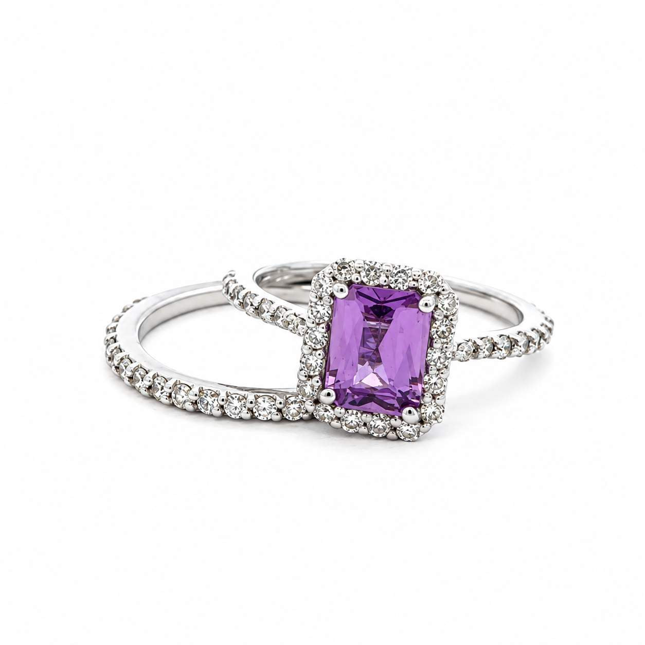 Sapphire & Diamond Ring Set
