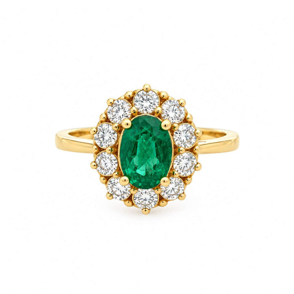 Emerald Flower Ring