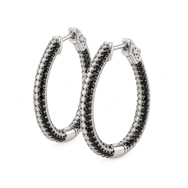 Diamond Pear-Shape Hoop Earrings
