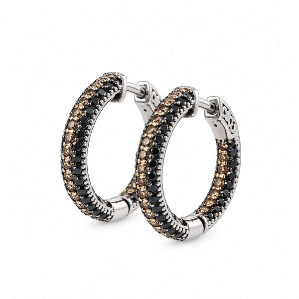 Diamond Round Hoop Earrings