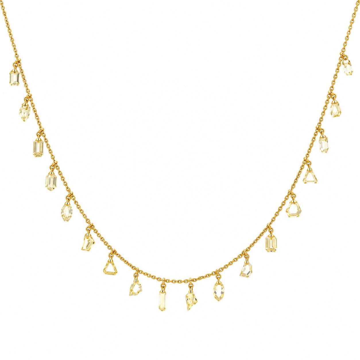 Yellow Diamond Dangle Necklace