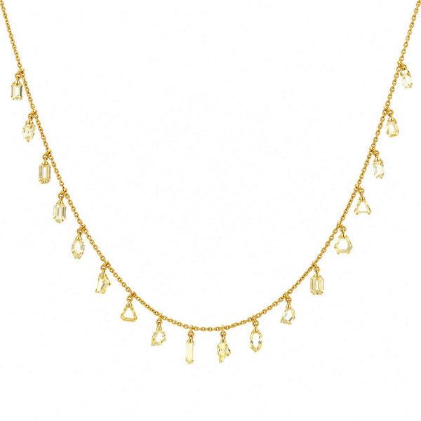Yellow Diamond Dangle Necklace