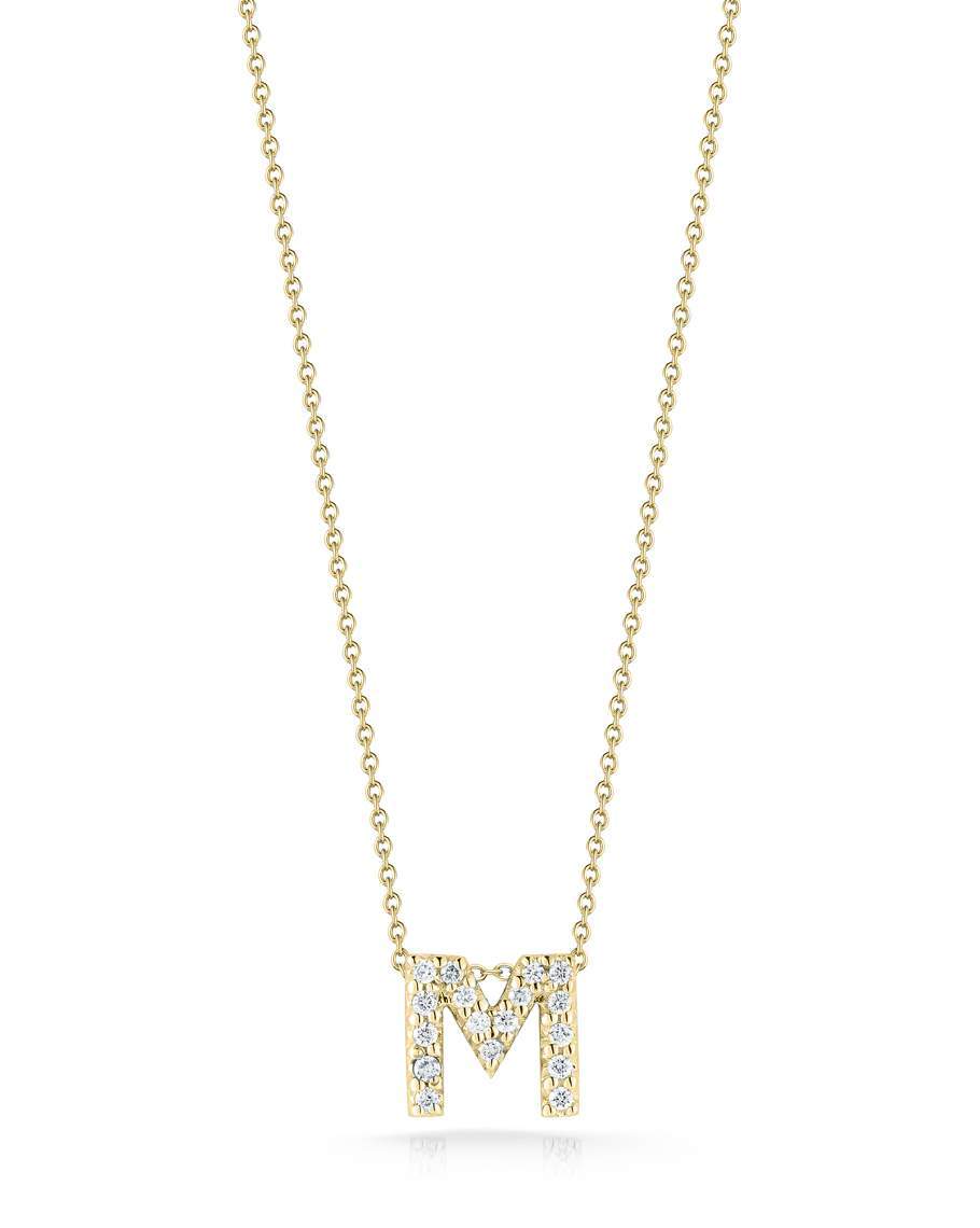 Roberto Coin Love Letter "M" Pendant Necklace