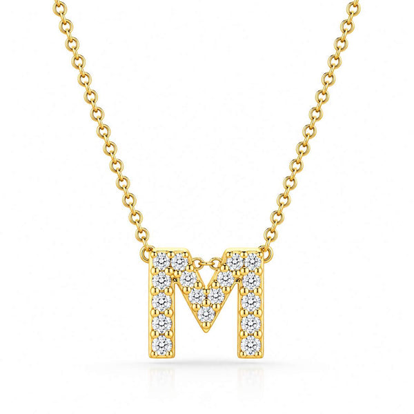 Roberto Coin Love Letter "M" Pendant Necklace