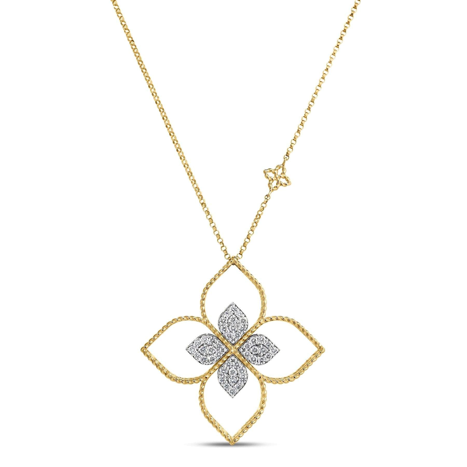 Roberto Coin Princess Flower Large Open Frame Necklace