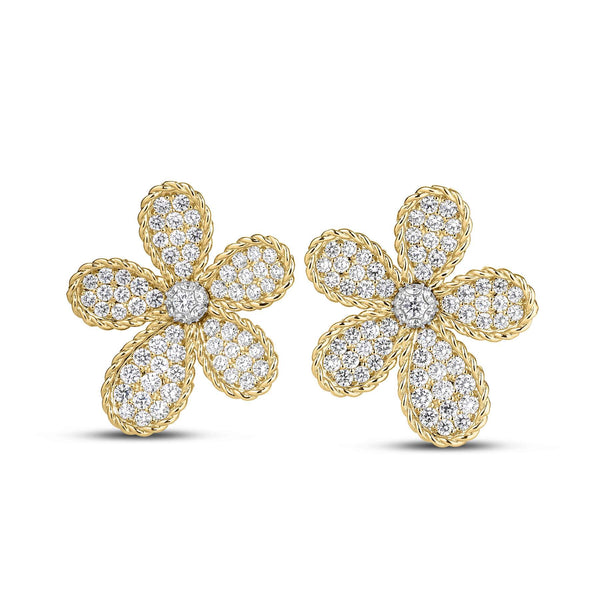 Roberto Coin Jasmine Large Flower Stud Earrings