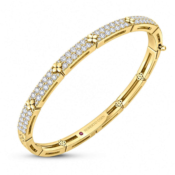 Roberto Coin Love In Verona Narrow Flower Bangle