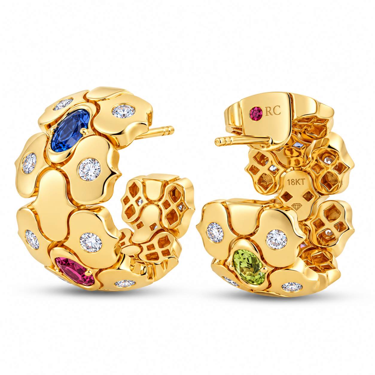 Roberto Coin Cobra Wide Open Back Hoop Earrings