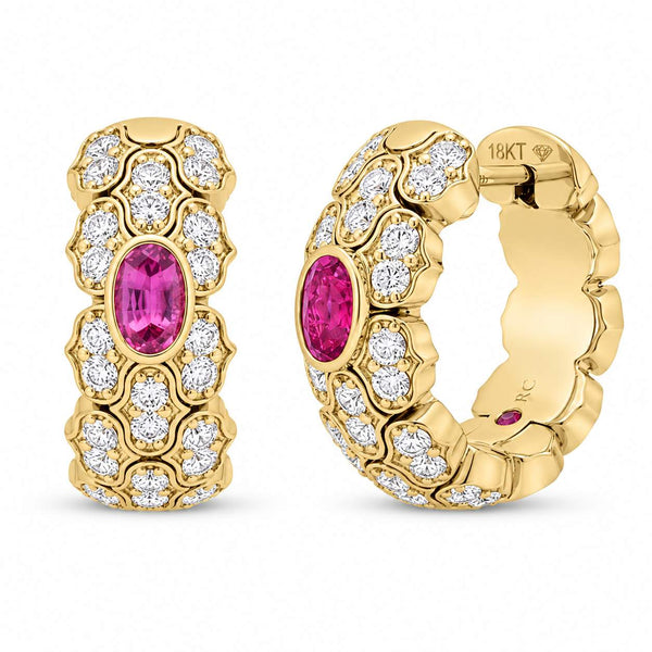 Roberto Coin Cobra Narrow Hoop Earrings