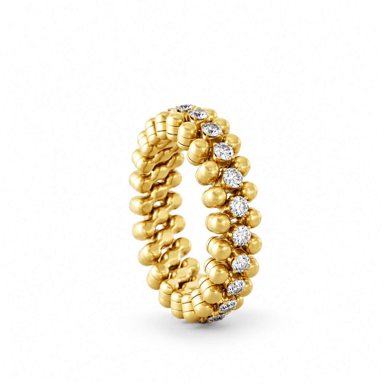 Serafino Consoli 3 Rows Half-Way Expandable Ring