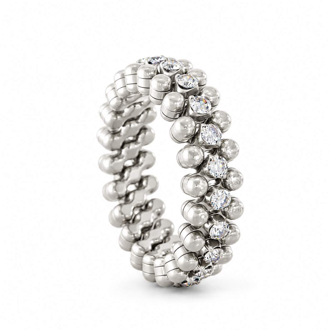 Serafino Consoli 3 Rows Eternity Expandable Ring