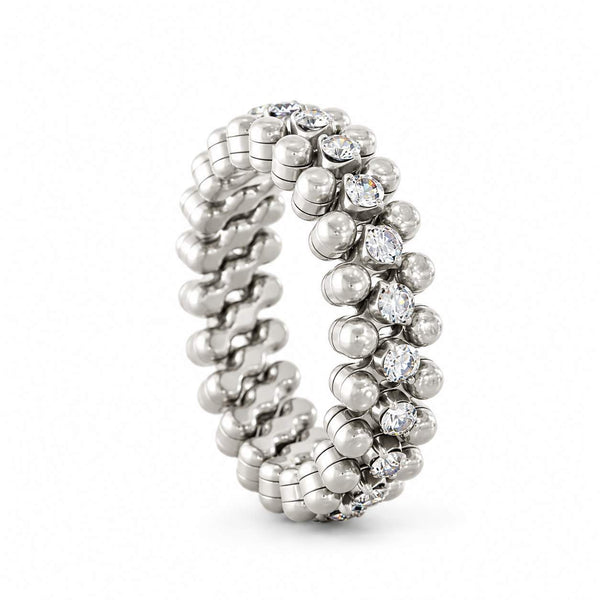 Serafino Consoli 3 Rows Eternity Expandable Ring