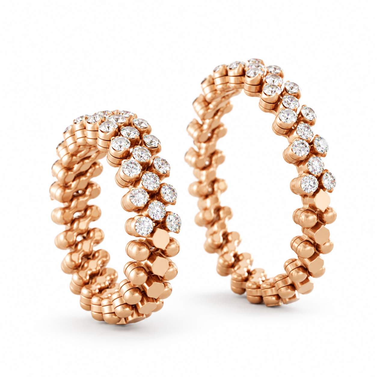 Serafino Consoli 3-Row Expandable Half-Way Ring