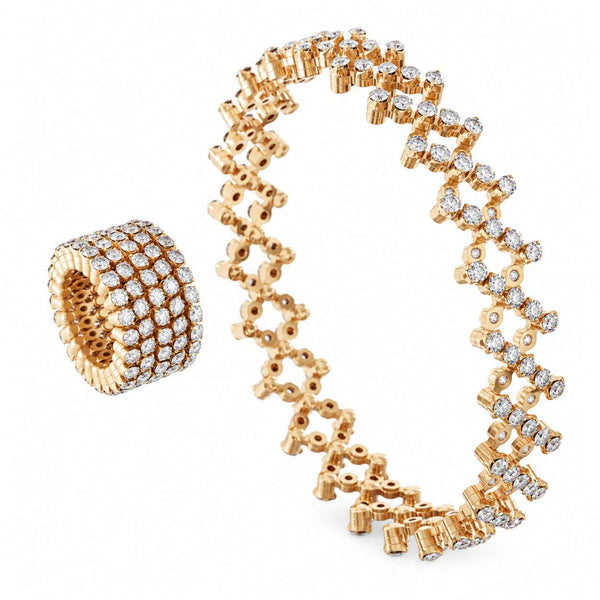 Serafino Consoli, 5 Rows, Expandable Ring To Bracelet