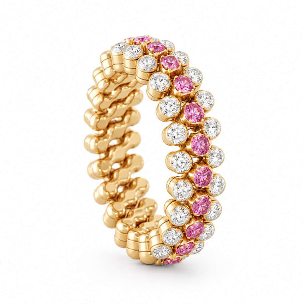 Serafino Consoli, 3 Rows, Expandable Half-Eterntiy Ring