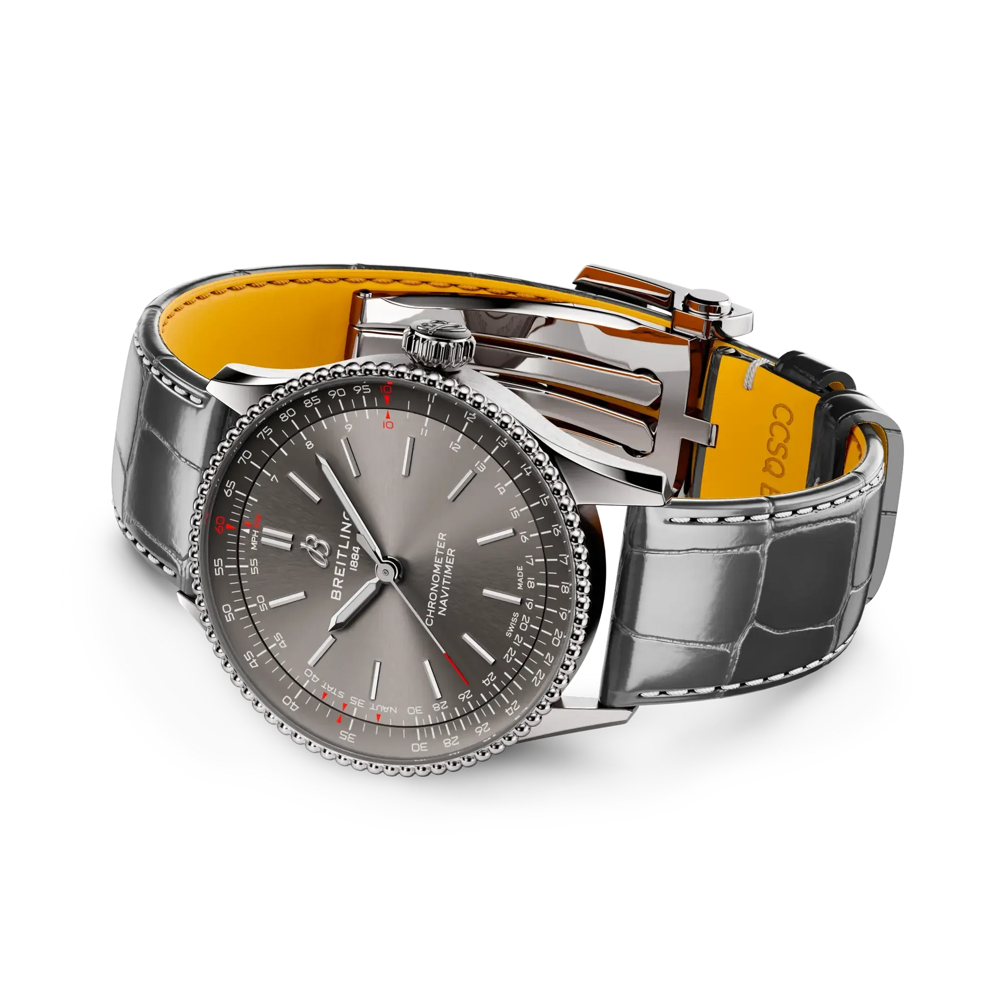 Navitimer Automatic 36- Anthracite Alligator Leather Strap/ Grey Dial - Provident Jewelry