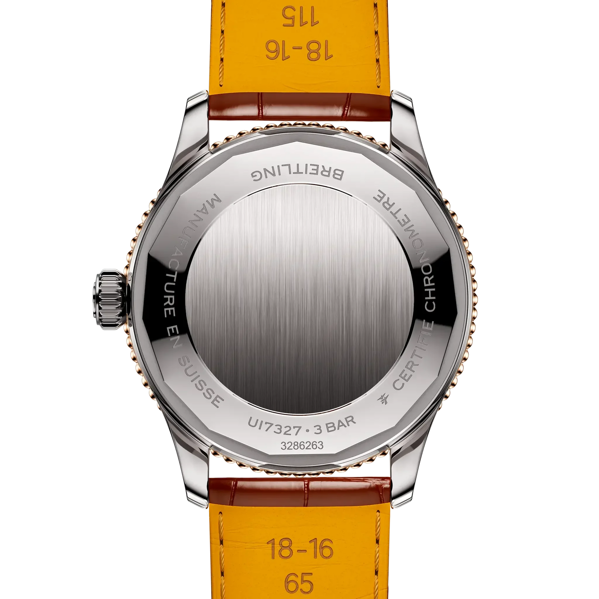 Navitimer Automatic 36- Stainless Steel/ Brown Alligator Leather Strap/ White Dial - Provident Jewelry