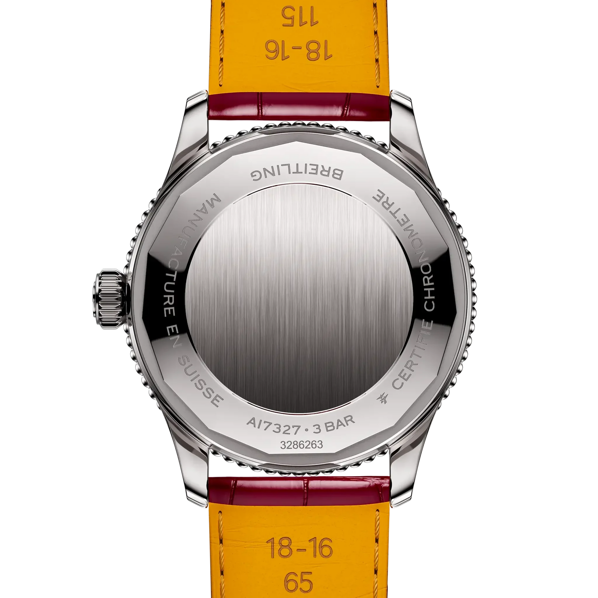 Navitimer Automatic 36- Burgundy Alligator Leather Strap/ White Dial - Provident Jewelry