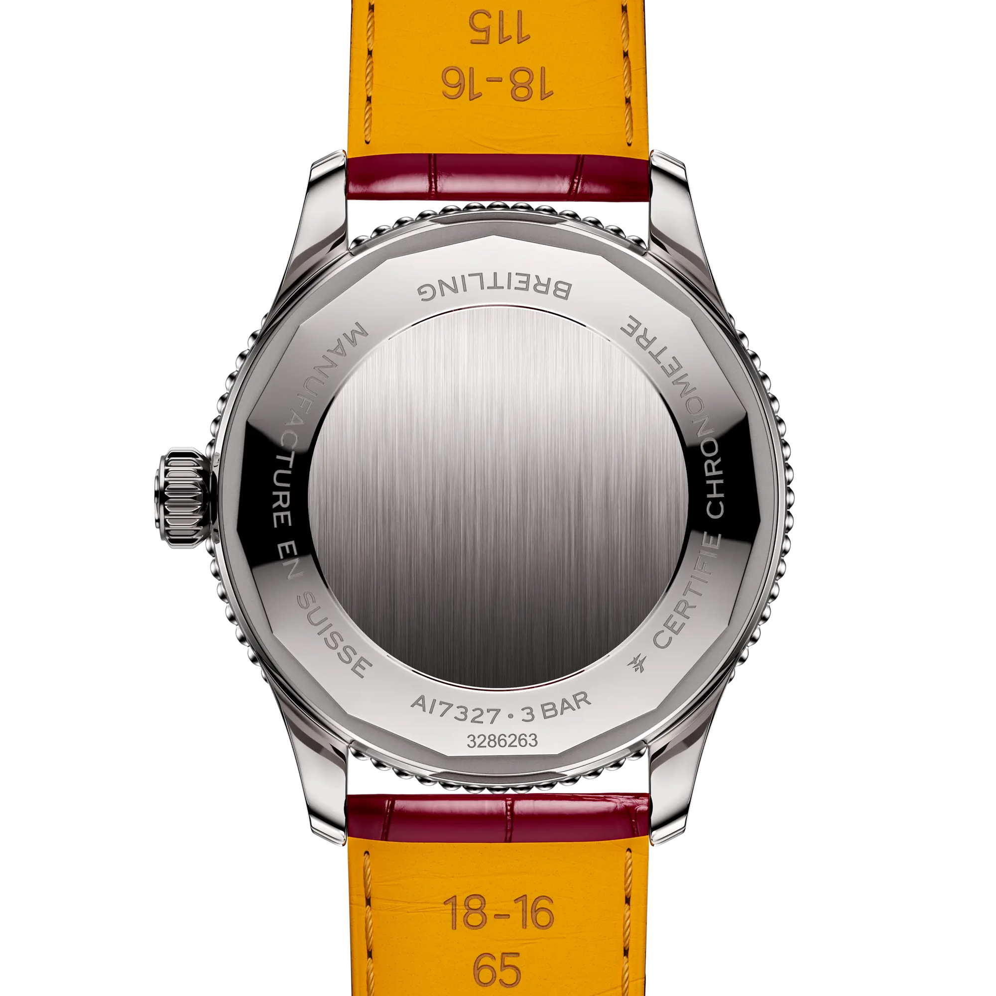 Navitimer Strap Navitimer Automatic 36- Burgundy Alligator Leather Strap/ White Dial ...