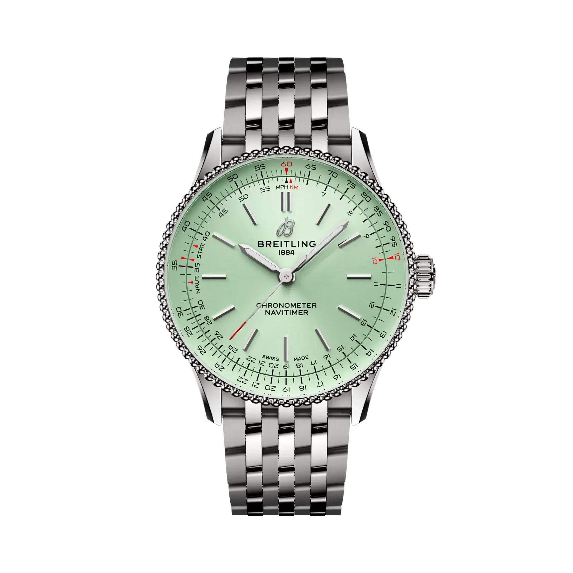 Navitimer Automatic 36- Stainless Steel/ Light Green Dial - Provident Jewelry