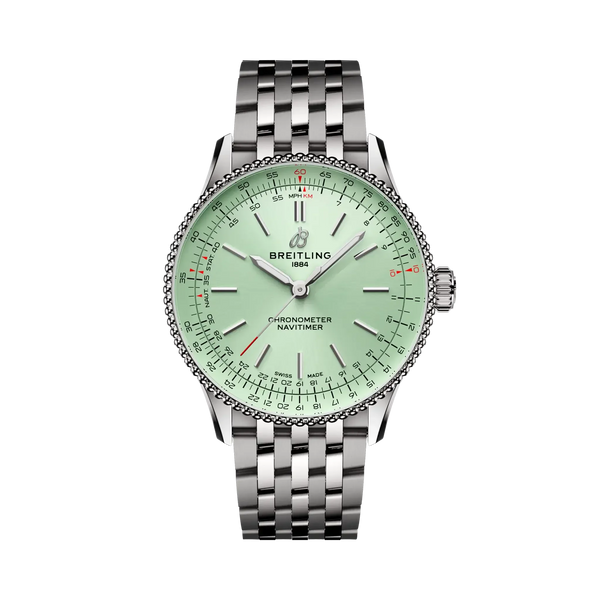Navitimer Automatic 36- Stainless Steel/ Light Green Dial - Provident Jewelry