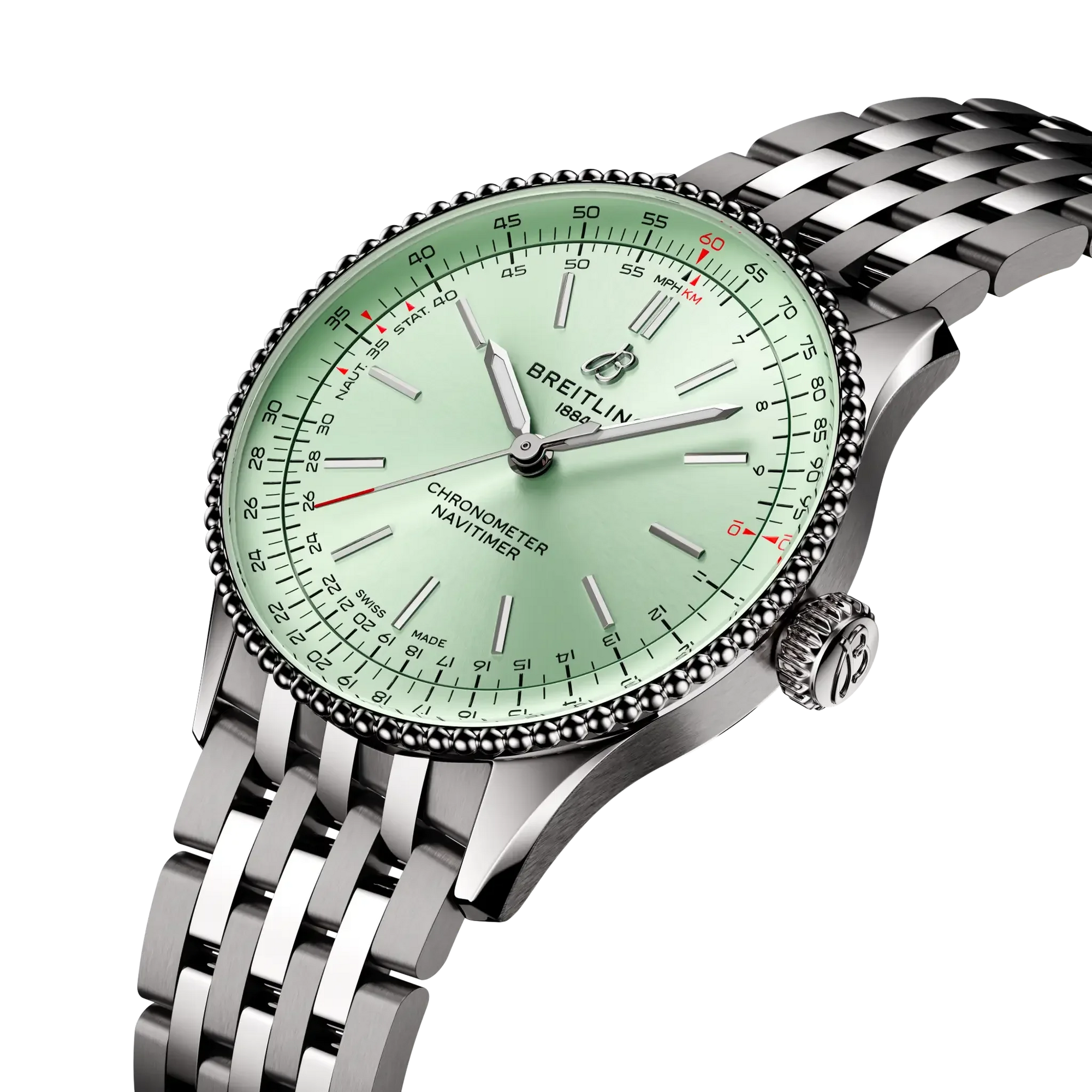 Navitimer Automatic 36- Stainless Steel/ Light Green Dial - Provident Jewelry