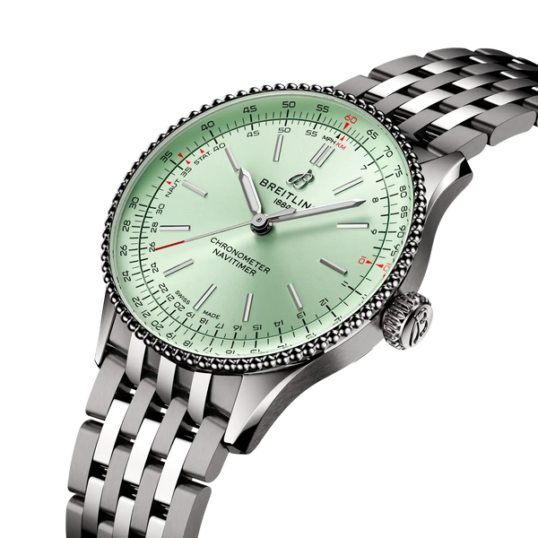 Navitimer Automatic 36- Stainless Steel/ Light Green Dial - Provident Jewelry