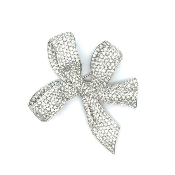Diamond Bow Brooch