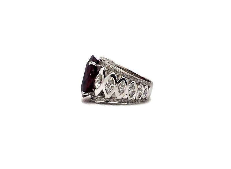 Rubelite and Diamond Ring