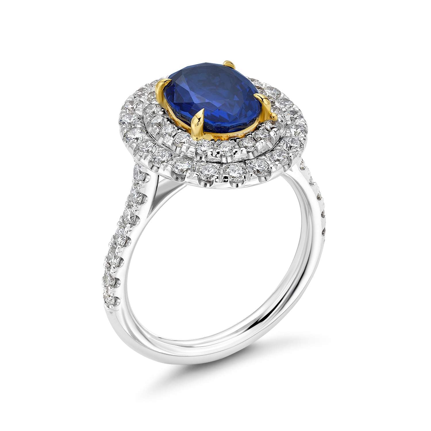 Ceylon sapphire and diamond ring