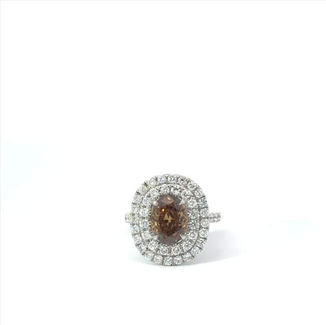 Brown Diamond Halo Ring