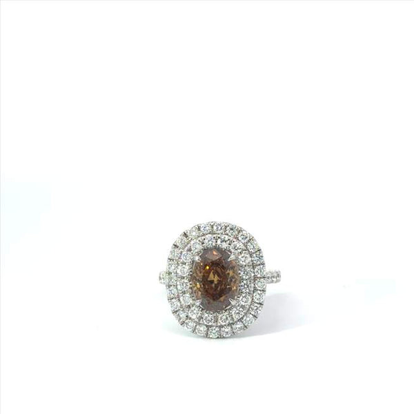 Brown Diamond Halo Ring