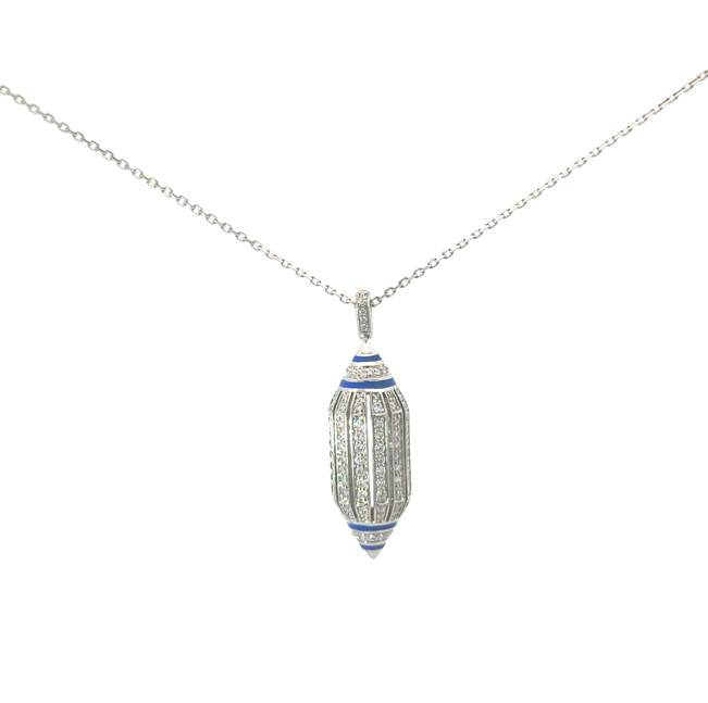 Lapis and Diamond Pendant