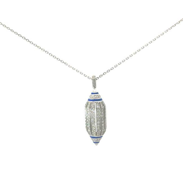 Lapis and Diamond Pendant
