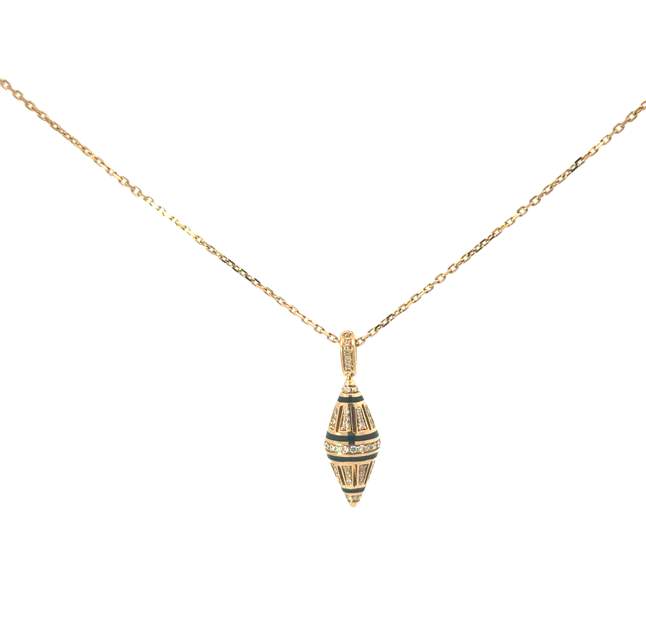 Onyx and Diamond Pendant