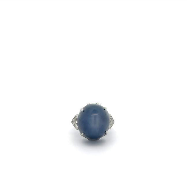 Star Sapphire and Diamond Ring